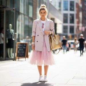 NWOT Frank and Oak purple pink double breasted linen blend blazer, XL